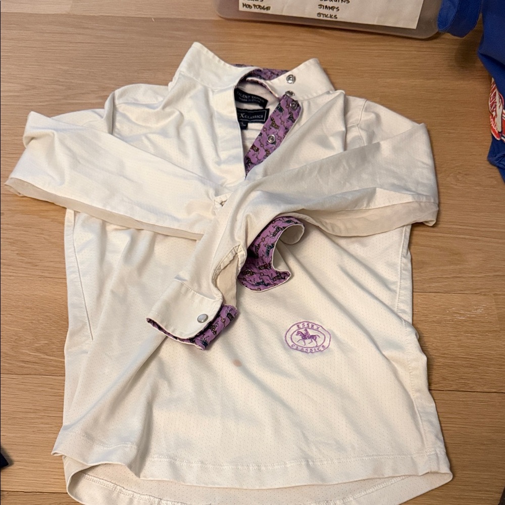 Kids Cream Shirt with Purple Accents